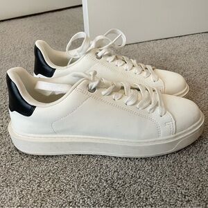 a new day White and Black Sneakers